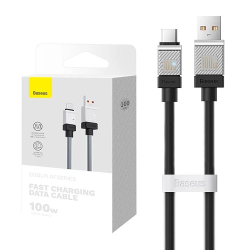 Kabel Baseus CoolPlay USB-A/USB-C 100W 1m (czarny)