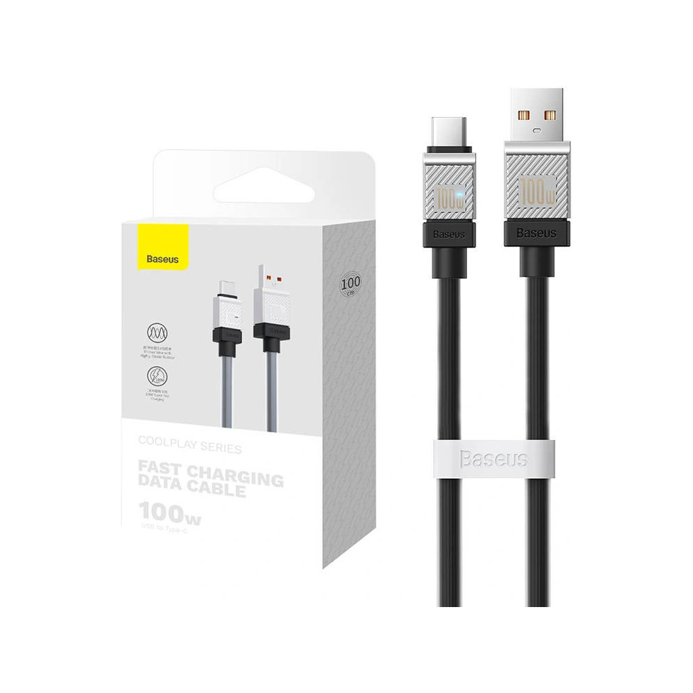 Hurtownia GSM - Kabel Baseus CoolPlay USB-A/USB-C 100W 1m (černý) - BSU4399 - {ean13} - Hurt