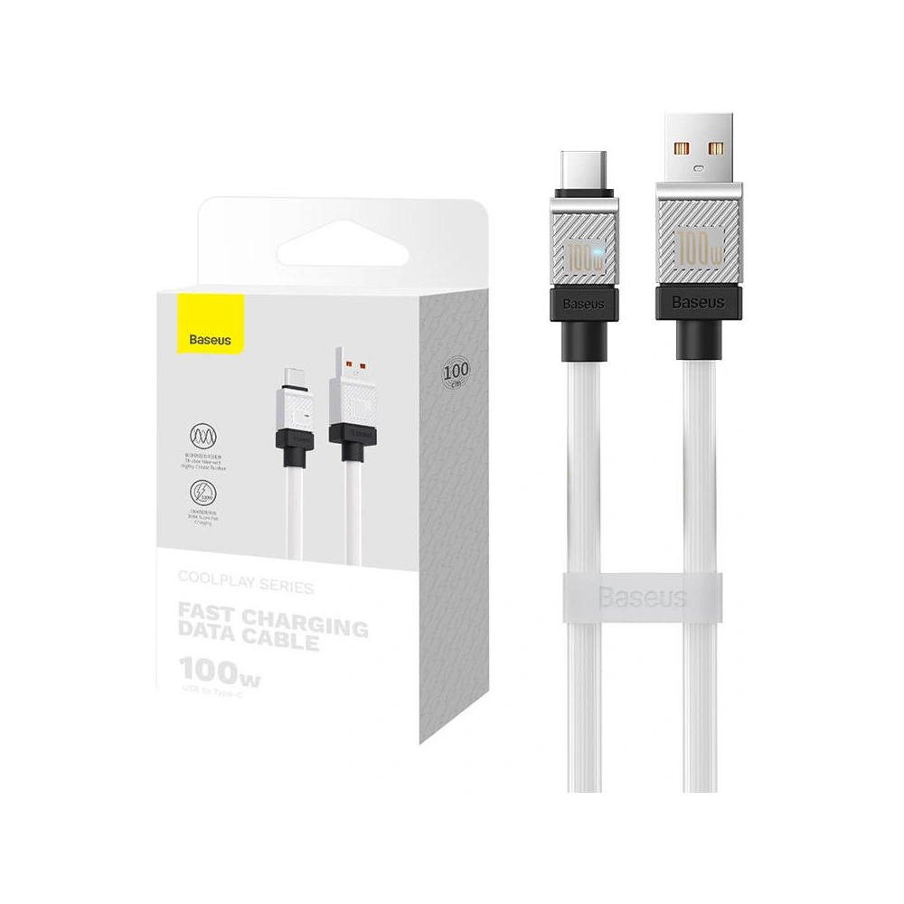 Hurtownia GSM - Kabel Baseus CoolPlay USB-A/USB-C 100W 1m (weiß) - BSU4400 - {ean13} - Hurt