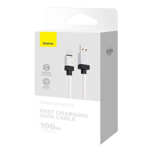 Kabel Baseus CoolPlay USB-A/USB-C 100W 1m (biały)