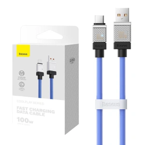 Kabel Baseus CoolPlay USB-A/USB-C 100W 1m (niebieski)
