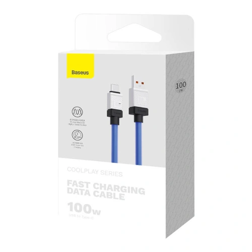 Kabel Baseus CoolPlay USB-A/USB-C 100W 1m (niebieski)