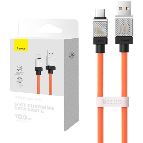 Baseus Distributor - 6932172626839 - BSU4402 - Baseus CoolPlay USB-A/USB-C Cable 100W 1m (orange) - B2B homescreen
