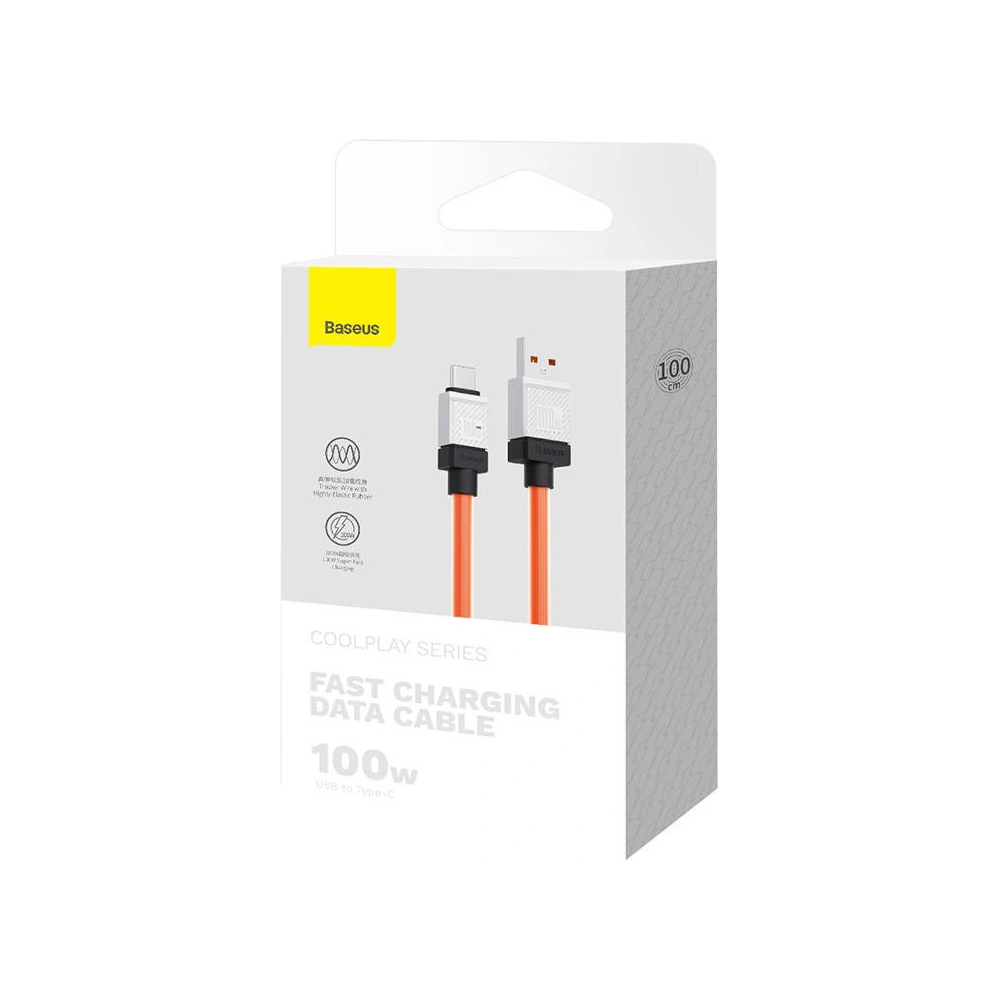 Hurtownia GSM - Kabel Baseus CoolPlay USB-A/USB-C 100W 1m (pomarańczowy) - BSU4402 - {ean13} - Hurt