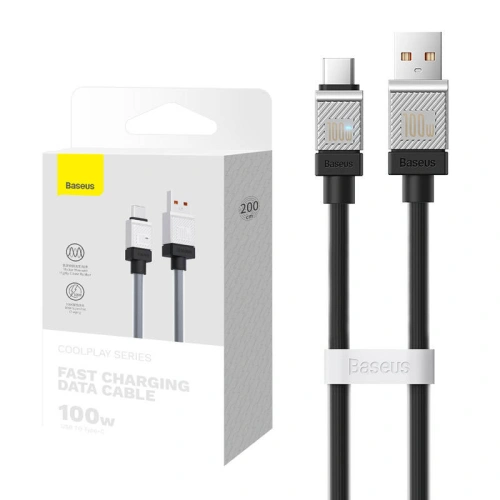 Kabel Baseus CoolPlay USB-A/USB-C 100W 2m (czarny)