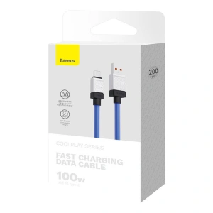 Kabel Baseus CoolPlay USB-A/USB-C 100W 2m (niebieski)