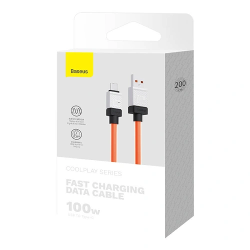 Kabel Baseus CoolPlay USB-A/USB-C 100W 2m (pomarańczowy)
