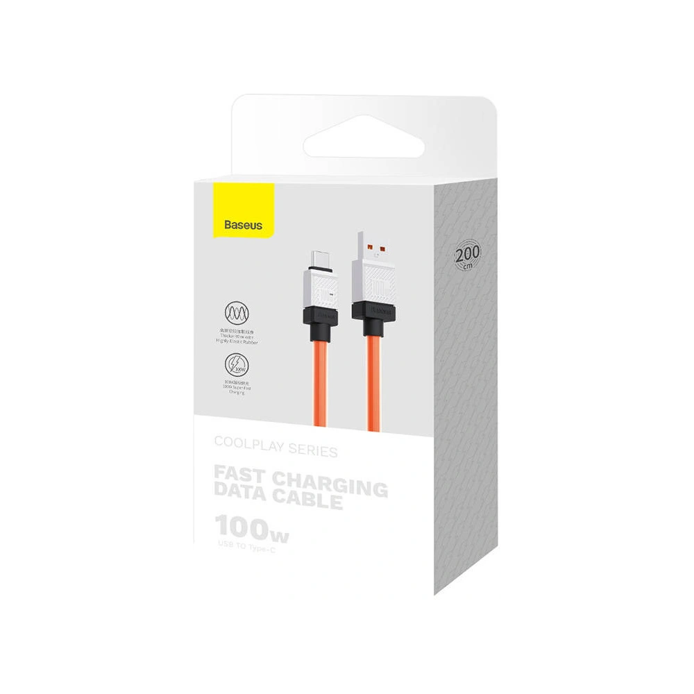 Hurtownia GSM - Kabel Baseus CoolPlay USB-A/USB-C 100W 2m (portocalie) - BSU4406 - {ean13} - Hurt