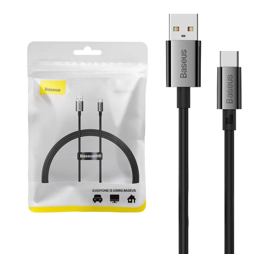 Kabel Baseus Superior USB-A/USB-C 100W 1m (czarny)