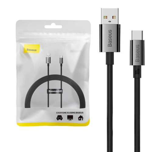 Kabel Baseus Superior USB-A/USB-C 100W 1,5m (czarny)