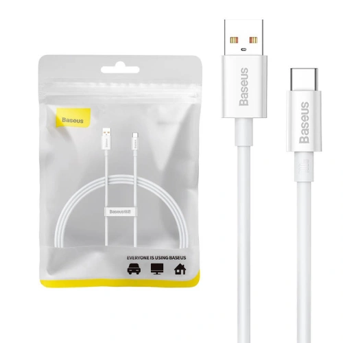 Kabel Baseus Superior USB-A/USB-C 100W 1m (biały)