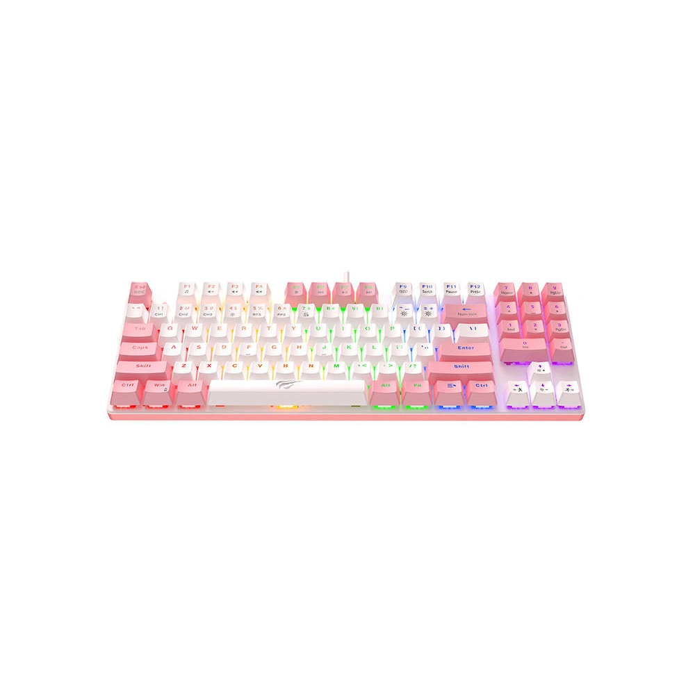 Hurtownia GSM - HAVIT KB512L PRO játékbillentyűzet (fehér-rózsaszín) - HVT216 - {ean13} - Hurt