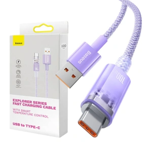 Kabel Baseus USB-A/USB-C 6A 1m (Fioletowy)