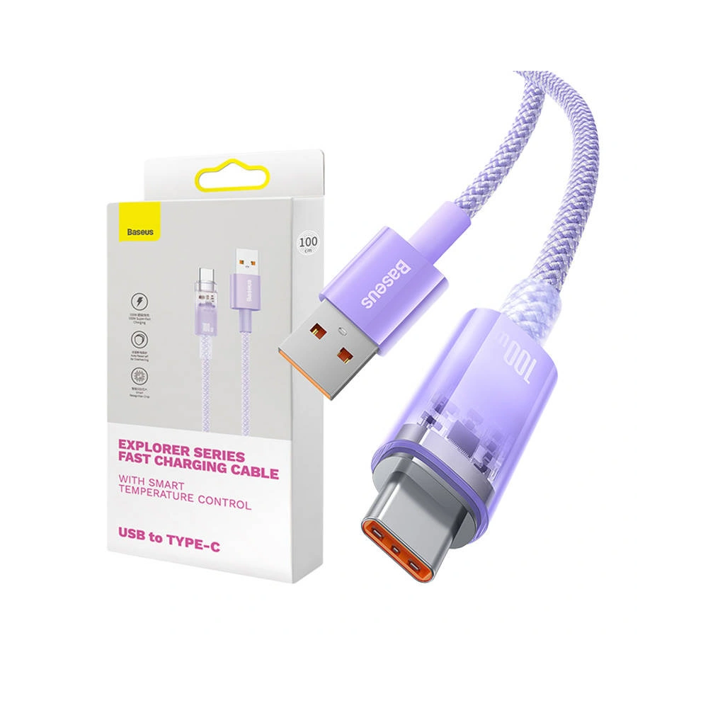 Hurtownia GSM - Kabel Baseus USB-A/USB-C 6A 1m (Fialový) - BSU4417 - {ean13} - Hurt