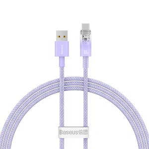 Kabel Baseus USB-A/USB-C 6A 1m (Fioletowy)