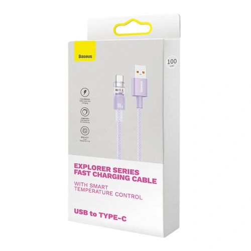 Kabel Baseus USB-A/USB-C 6A 1m (Fioletowy)