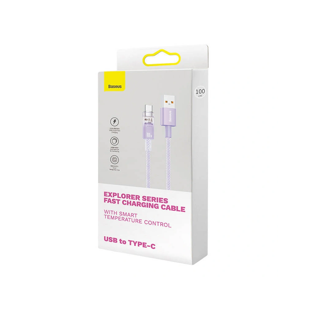 Hurtownia GSM - Kabel Baseus USB-A/USB-C 6A 1m (Fialový) - BSU4417 - {ean13} - Hurt