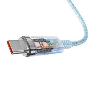 Kabel Baseus USB-A/USB-C 6A 1m (Niebieski)