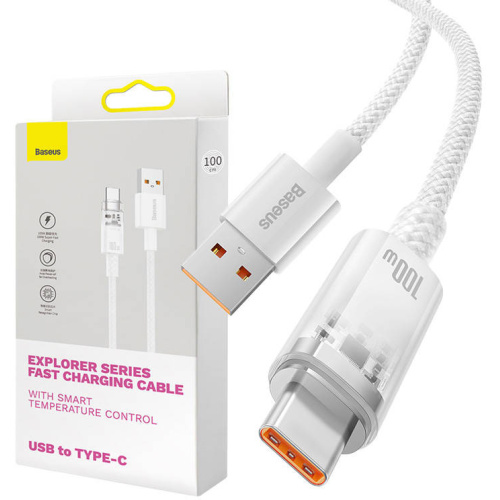 Baseus Distributor - 6932172629182 - BSU4419 - Baseus USB-A/USB-C Cable 6A 2m (white) - B2B homescreen