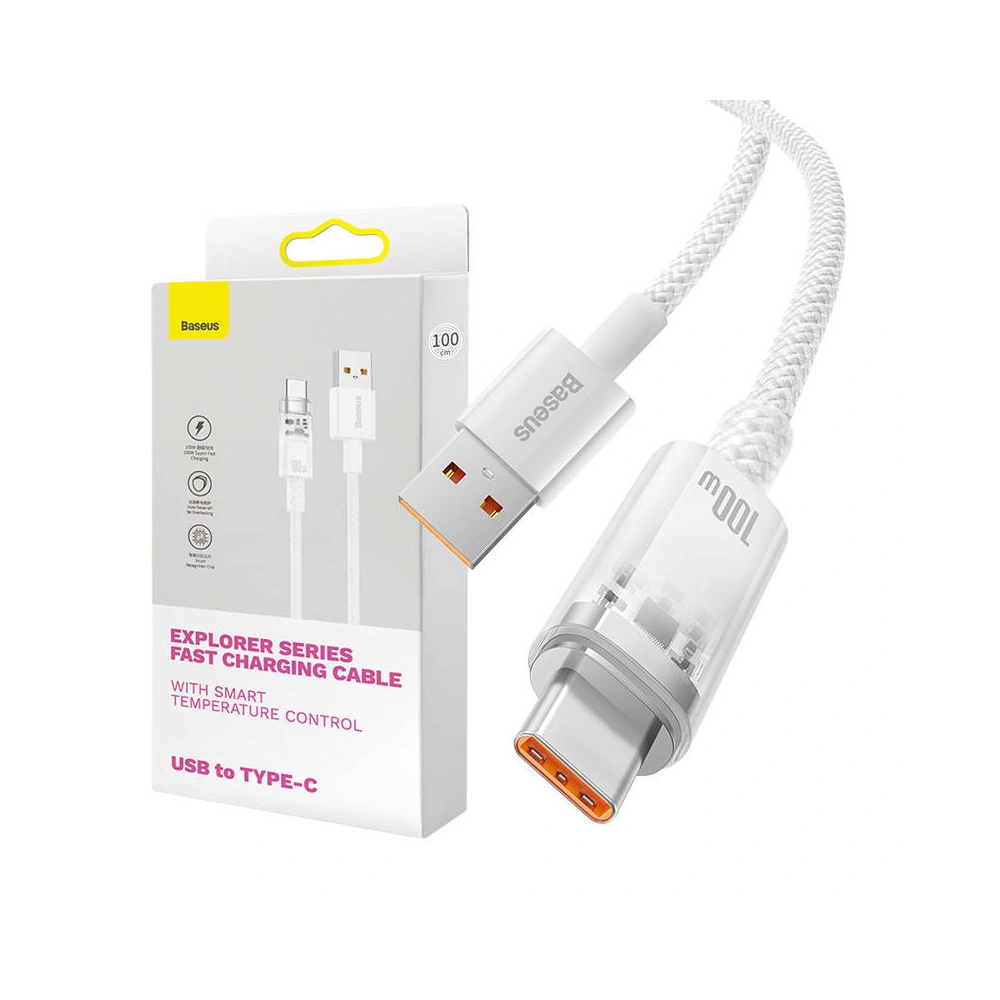 Hurtownia GSM - Kabel Baseus USB-A/USB-C 6A 2m (Bílý) - BSU4419 - {ean13} - Hurt