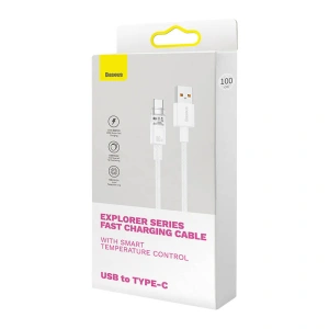 Kabel Baseus USB-A/USB-C 6A 2m (Biały)