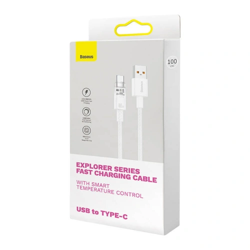 Kabel Baseus USB-A/USB-C 6A 2m (Biały)