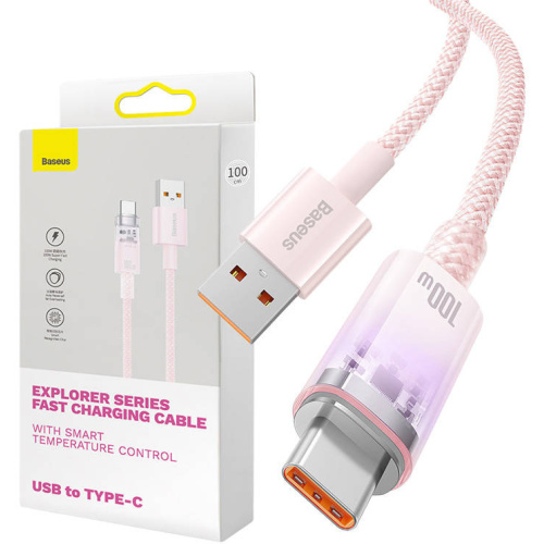 Baseus Distributor - 6932172629199 - BSU4420 - Baseus USB-A/USB-C Cable 6A 2m (pink) - B2B homescreen