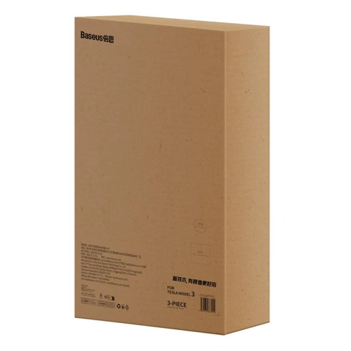 Dywaniki samochodowe Baseus T-Space do Tesli 3 częściowy (czarny)