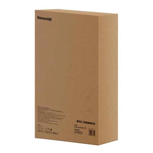 Dywaniki samochodowe Baseus T-Space do Tesli 6 częściowy (czarny velvet)