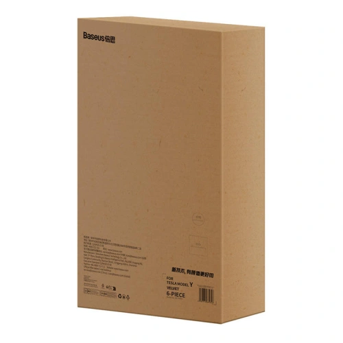 Dywaniki samochodowe Baseus T-Space do Tesli 6 częściowy (czarny)