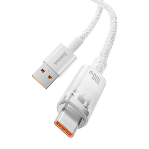 Kabel Baseus USB-A/USB-C 6A 1m (Biały)