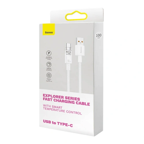 Kabel Baseus USB-A/USB-C 6A 1m (Biały)