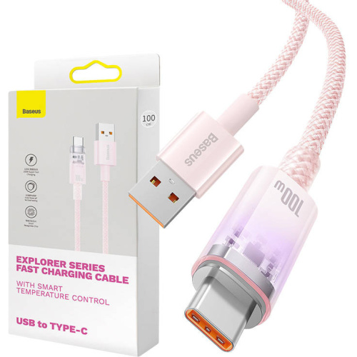 Baseus Distributor - 6932172629151 - BSU4430 - Baseus USB-A/USB-C Cable 6A 1m (pink) - B2B homescreen