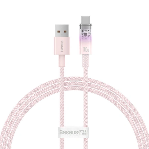 Kabel Baseus USB-A/USB-C 6A 1m (Różowy)
