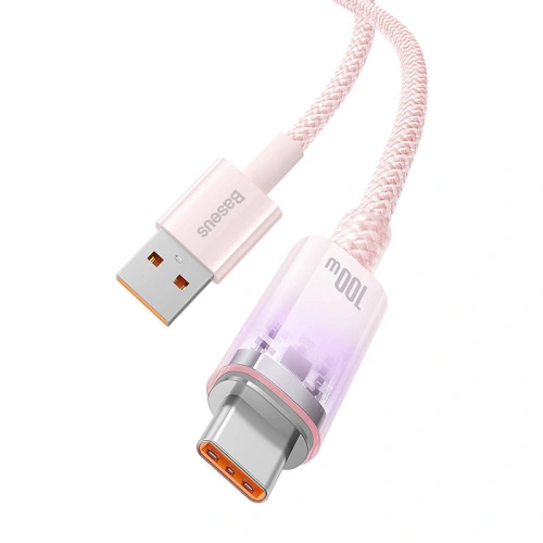 Kabel Baseus USB-A/USB-C 6A 1m (Różowy)