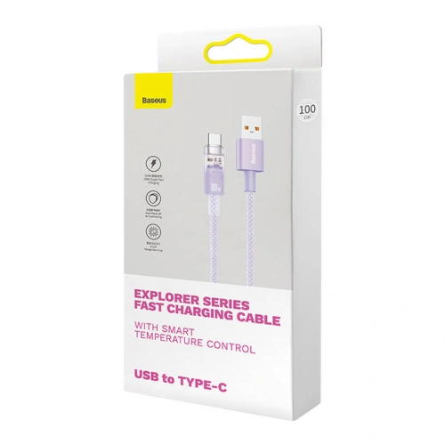 Kabel Baseus USB-A/USB-C 6A 2m (Fioletowy)