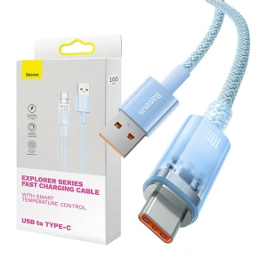 Kabel Baseus USB-A/USB-C 6A 2m (Niebieski)
