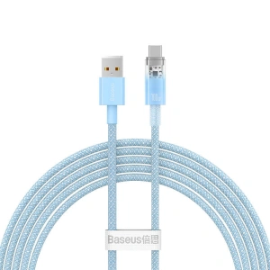 Kabel Baseus USB-A/USB-C 6A 2m (Niebieski)