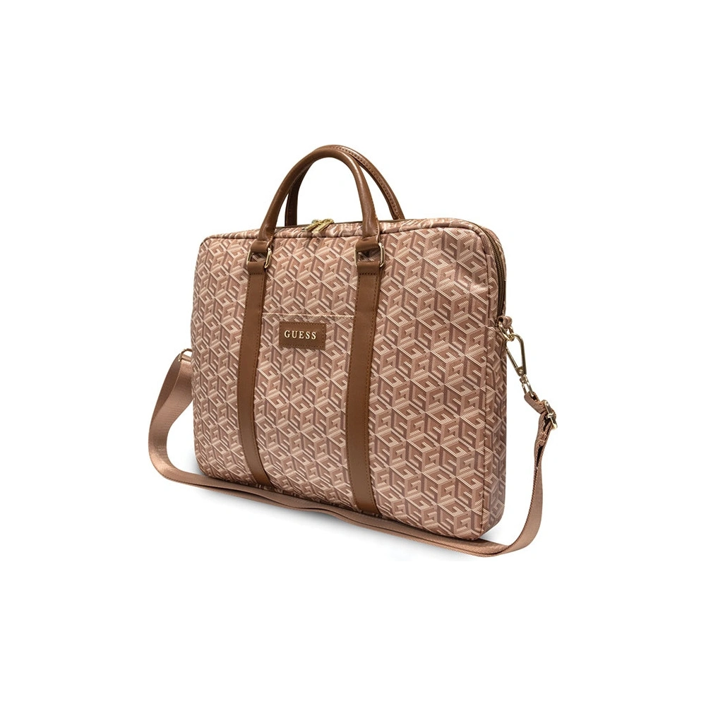 Hurtownia GSM - Torba Guess GUCB15HGCFSEW 16 cali brązowy/brown GCube Stripes - GUE2656 - {ean13} - Hurt