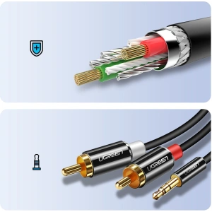 Hurtownia GSM - UGREEN 3,5 mm mini jack/2RCA 3m fekete audio kábel - UGR1662 - {ean13} - Hurt