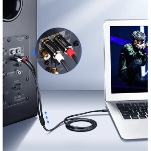 Hurtownia GSM - UGREEN 3,5 mm mini jack/2RCA 3m fekete audio kábel - UGR1662 - {ean13} - Hurt