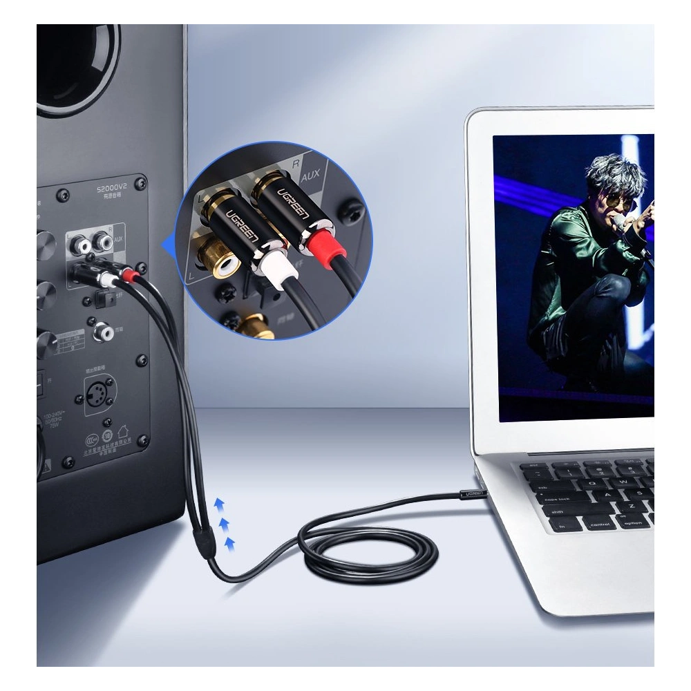 Hurtownia GSM - Audio-Kabel UGREEN 3,5mm Mini-Klinke/2RCA 3m schwarz - UGR1662 - {ean13} - Hurt