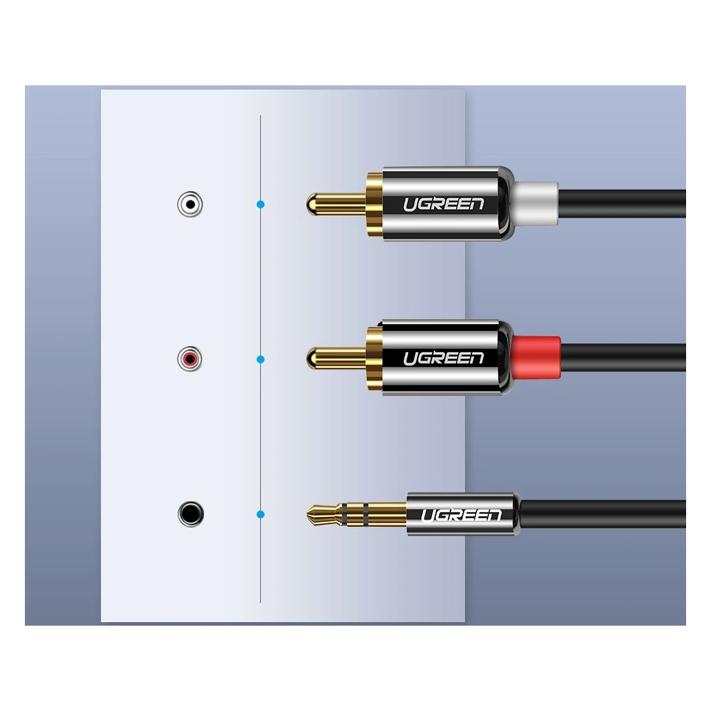 Hurtownia GSM - Audio kabel UGREEN 3,5 mm mini jack/2RCA 3m černý - UGR1662 - {ean13} - Hurt
