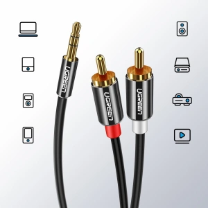 Hurtownia GSM - UGREEN 3,5 mm mini jack/2RCA 3m fekete audio kábel - UGR1662 - {ean13} - Hurt