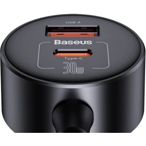 Wholesale Baseus High Efficiency Pro 1-for-2 Car Cigarette Lighter 30W (black) - BSU4441 - {ean13} - Hurt