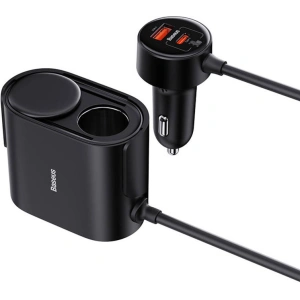 Wholesale Baseus High Efficiency Pro 1-for-2 Car Cigarette Lighter 30W (black) - BSU4441 - {ean13} - Hurt