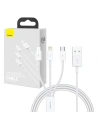 Kabel Baseus Superior Data USB-A/microUSB - Lightning - USB-C 3.5A 1m (Bílý)