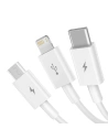 Hurtownia GSM - Kabel Baseus Superior Data USB-A/microUSB - Lightning - USB-C 3.5A 1m (Bílý) - BSU4442 - {ean13} - Hurt