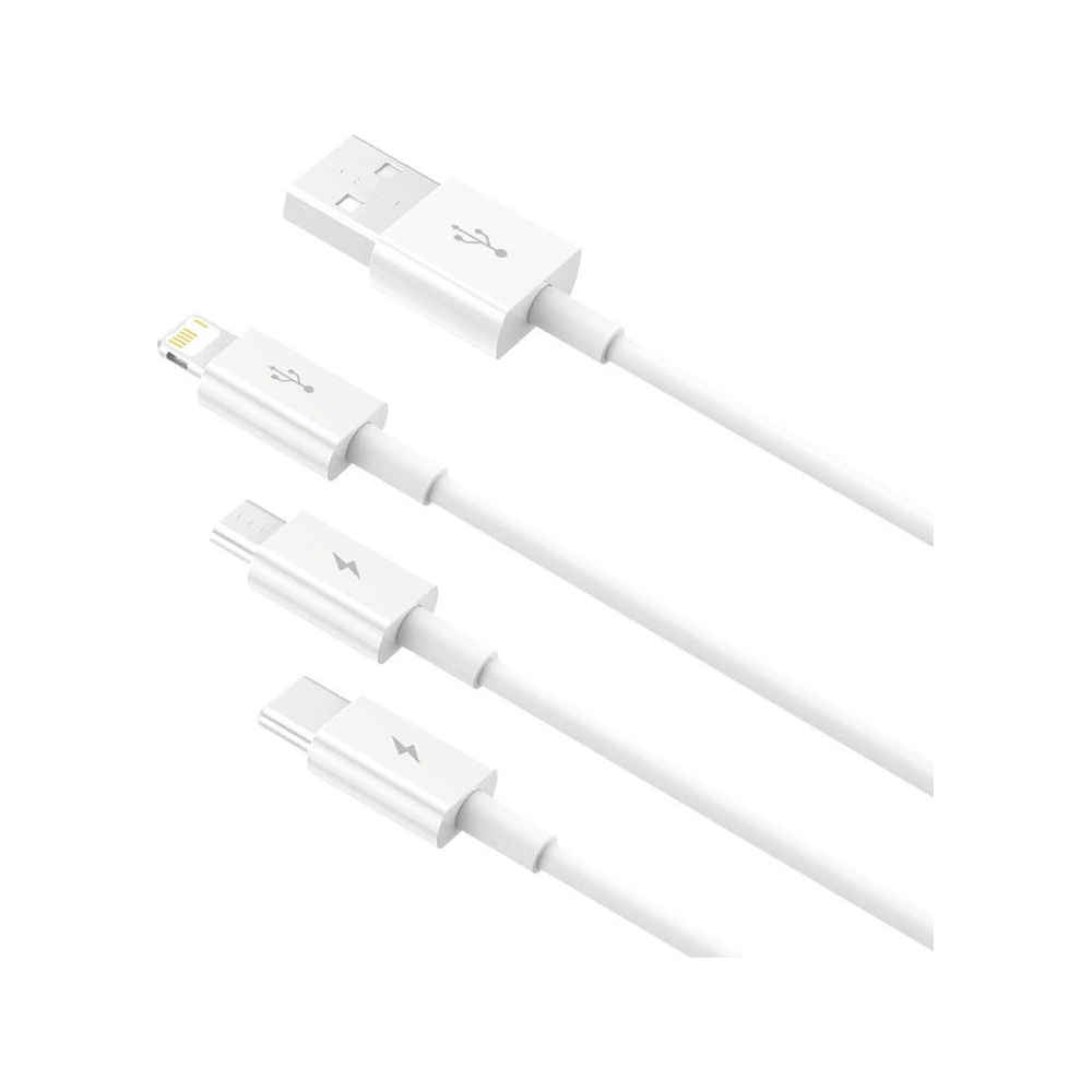 Hurtownia GSM - Kabel Baseus Superior Data USB-A/microUSB - Lightning - USB-C 3.5A 1m (Bílý) - BSU4442 - {ean13} - Hurt