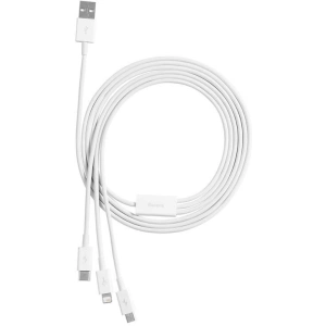 Hurtownia GSM - Kábel Baseus Superior Data USB-A/microUSB - Lightning - USB-C 3.5A 1m (Fehér) - BSU4442 - {ean13} - Hurt